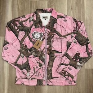 Stussy Pink and Brown Camouflage Jacket